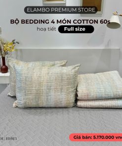 Bộ chăn ga ELAMBO Cotton 60s H1013