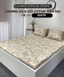 Combo ga gối ELAMBO Cotton 60s H1050
