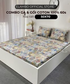 Combo ga gối ELAMBO Cotton 60s H1028