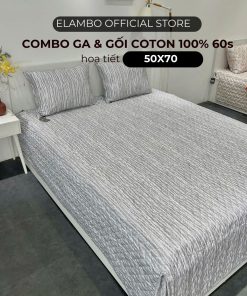 Combo ga gối ELAMBO Cotton 60s H995