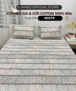 Combo ga gối ELAMBO Cotton 60s H197