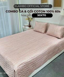 Combo ga gối ELAMBO Cotton 60s H994