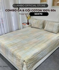 Combo ga gối ELAMBO Cotton 60s H1013