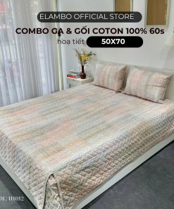 Combo ga gối ELAMBO Cotton 60s H1012